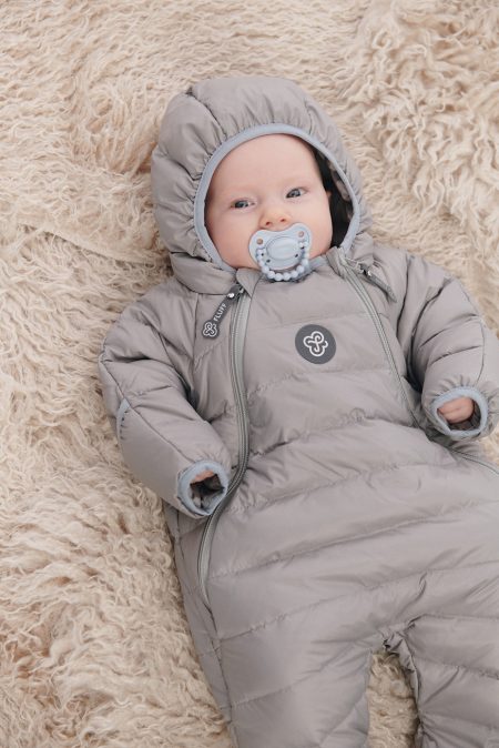 Alternative view of Light Grey baby snowsuit