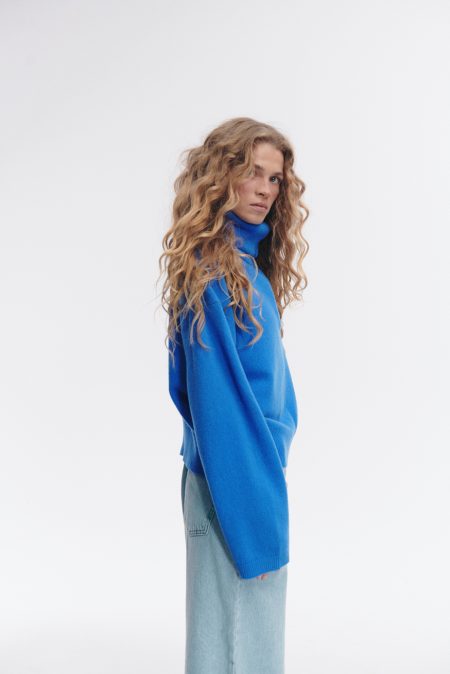 Sweter merino/kaszmir Super Blue - obrazek 3