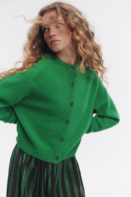 Kardigan z wełny merino Pure Green - obrazek 8