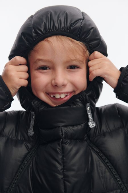 Alternative view of Black big puffer snowsuit