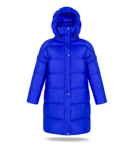2in1 down winter coat with detachable sleeves and hood