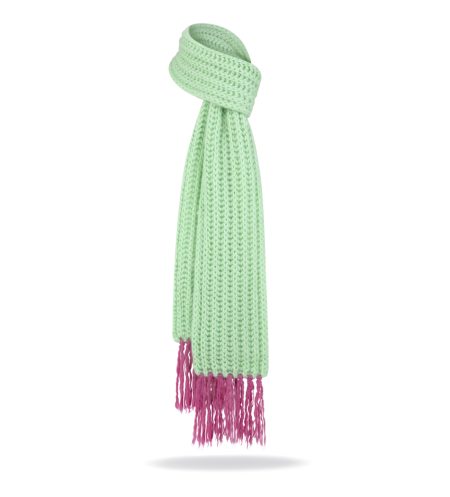 Long, soft wool scarf with tassels, Mint green