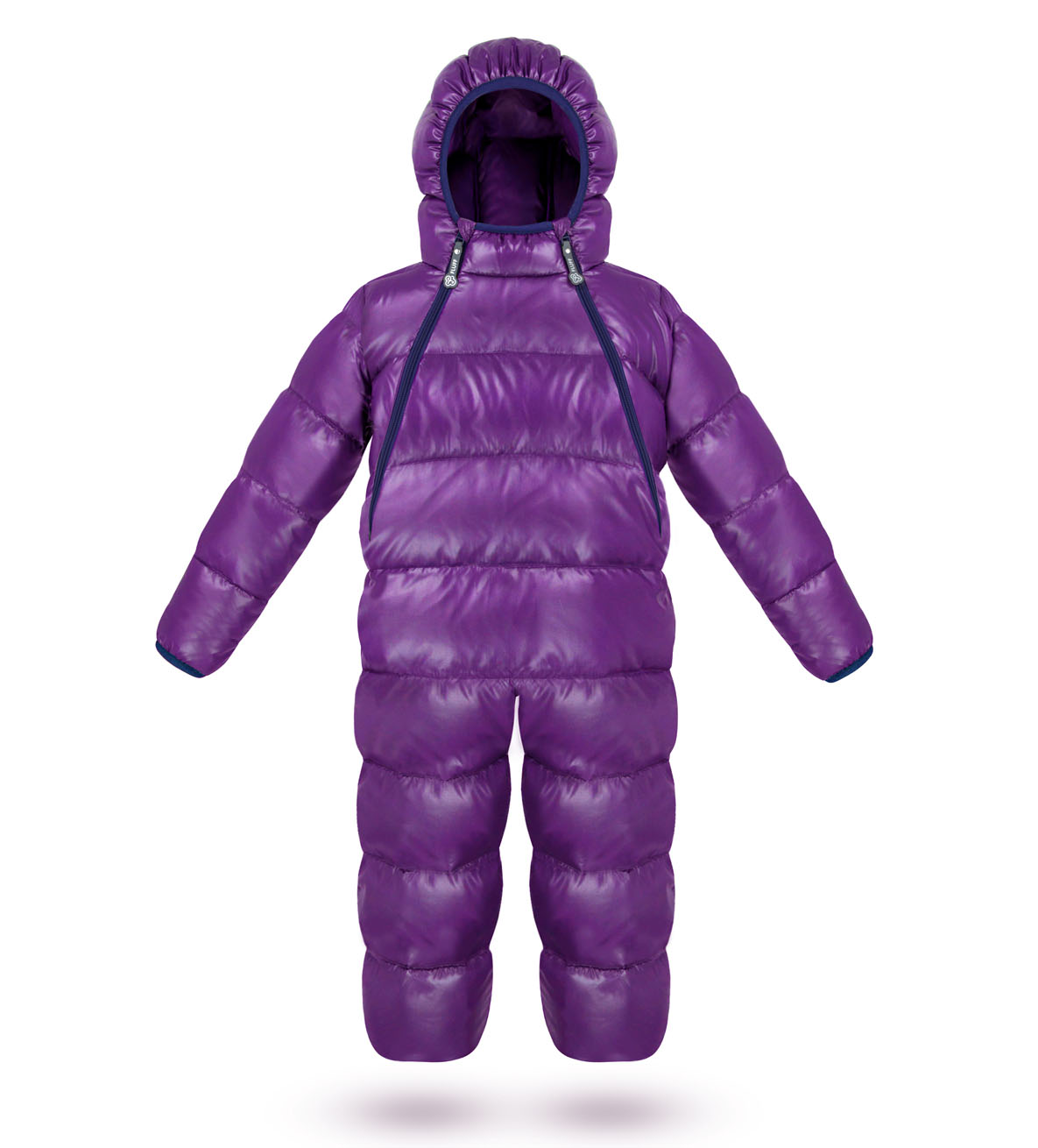 Kids' unisex snowsuit basic Purple, pink, with hood and zippers