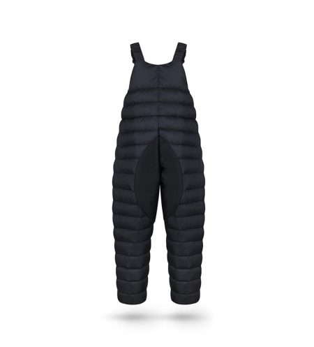 Down kids overall dungarees, back side, black coffee