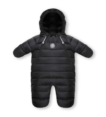 down overall snowsuit for babies black coffee
