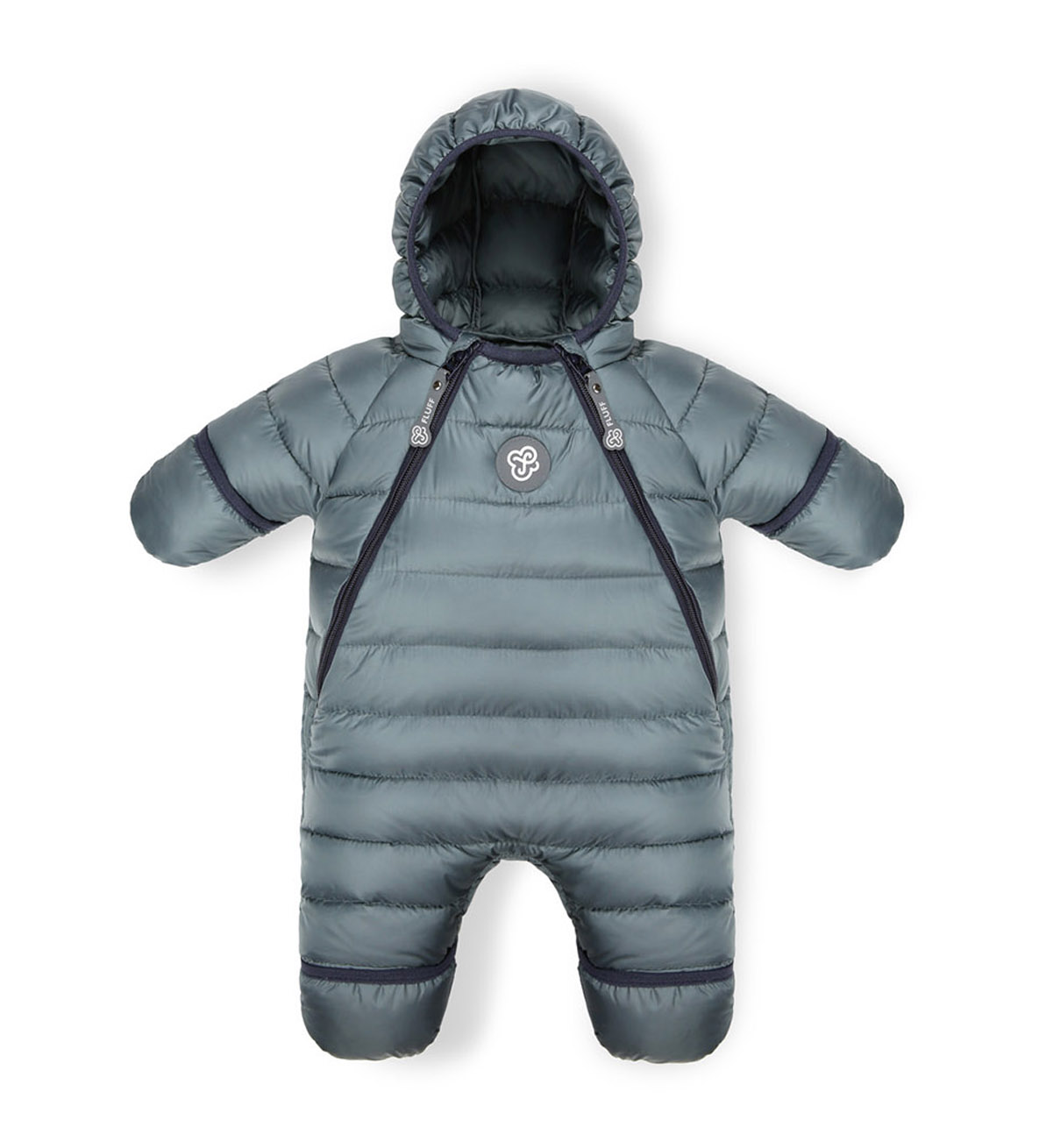 down overall snowsuit for babies grey stone