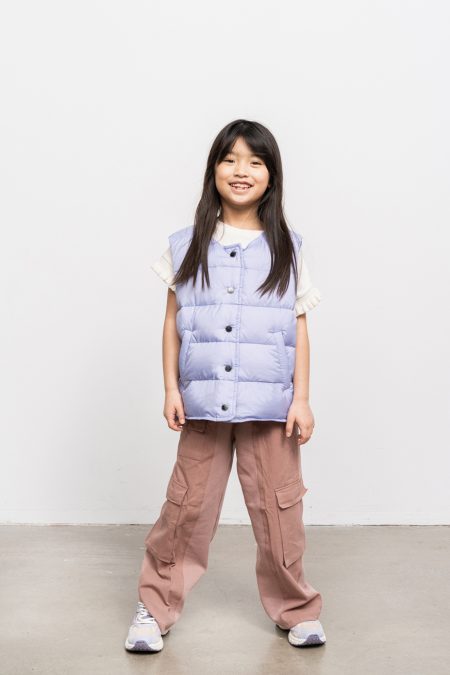 Ultralight vest with studs for kids, lilac