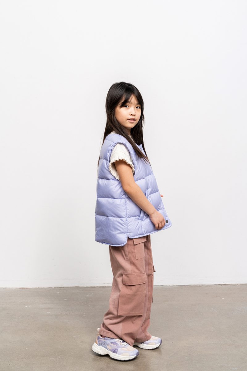 Ultralight vest with studs for kids, lilac