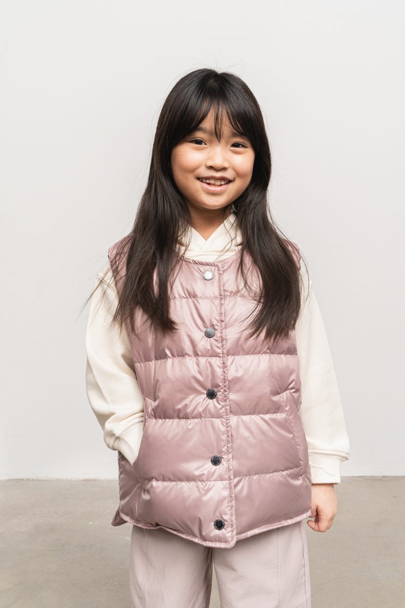 Ultralight vest with studs for kids, rose pink