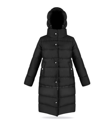 2in1 coat with detachable lower panel - it can be turned out to a shoerter jacket. Snap fastening and hood.
