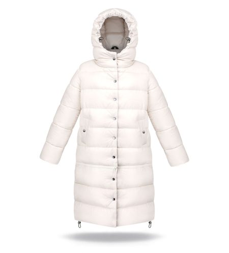 2in1 coat with detachable lower panel - it can be turned out to a shoerter jacket. Snap fastening and hood.