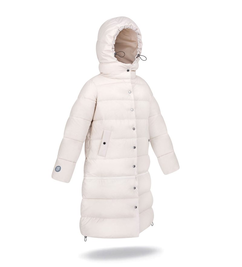 2in1 coat with detachable lower panel - it can be turned out to a shorter jacket. Snap fastening and hood.