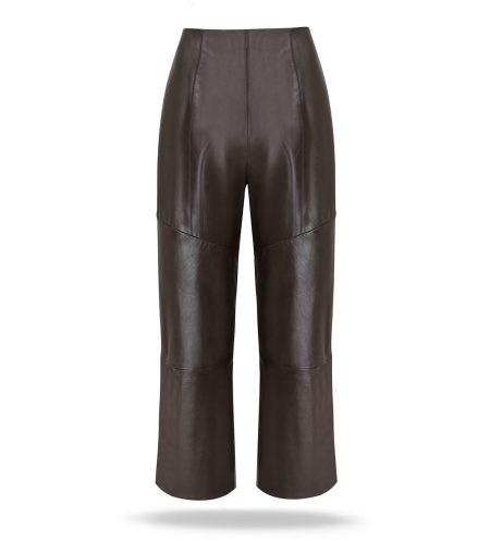 Leather trousers with zipper and zippers at the ankles. Natural leather.