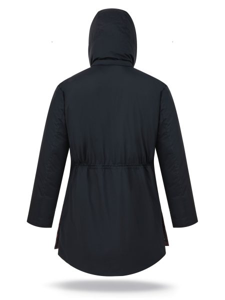Men winter parka with natural down insulation, with zipper and hood, black colour