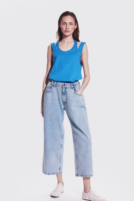 Alternative view of Ankle trousers light washed denim