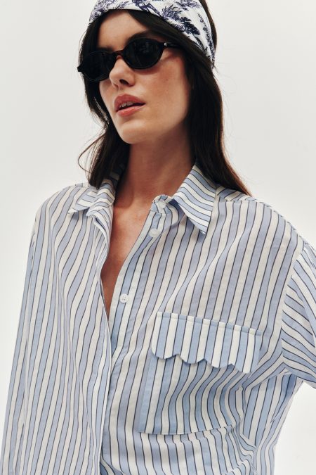 Striped blue shirt