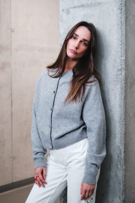 Alternative view of Kardigan merino z kaszmirem Light grey