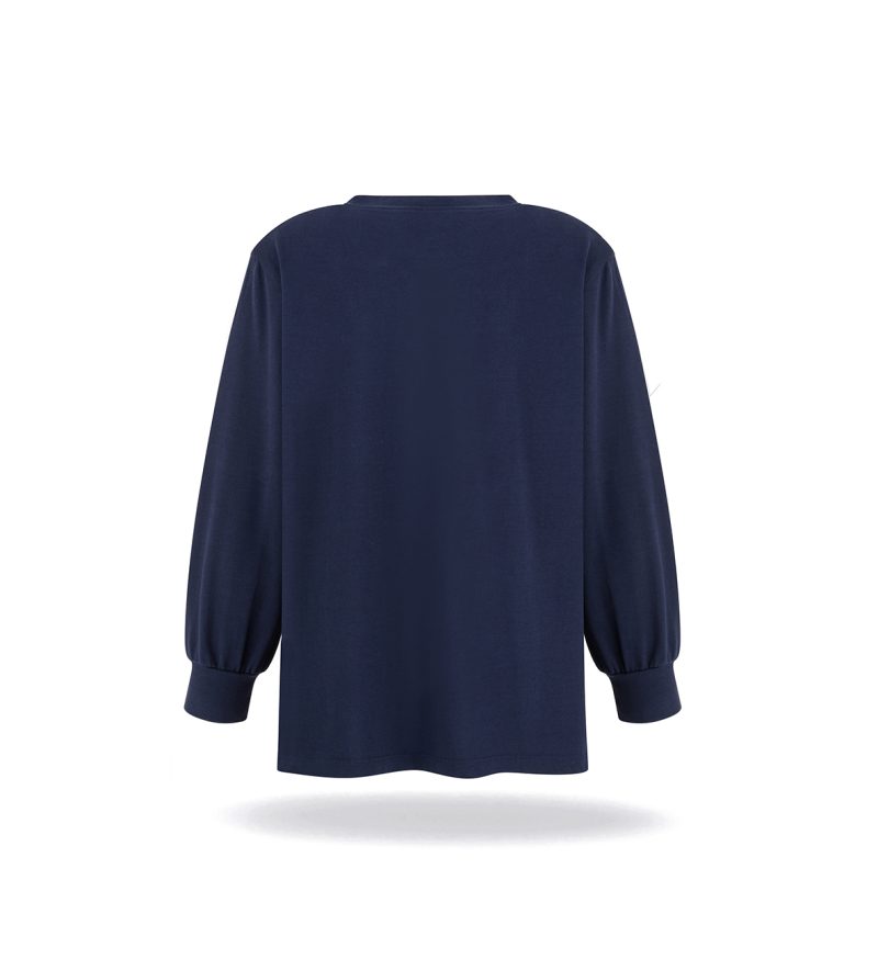 Długa bluza z poduszkami Navy - obrazek 6