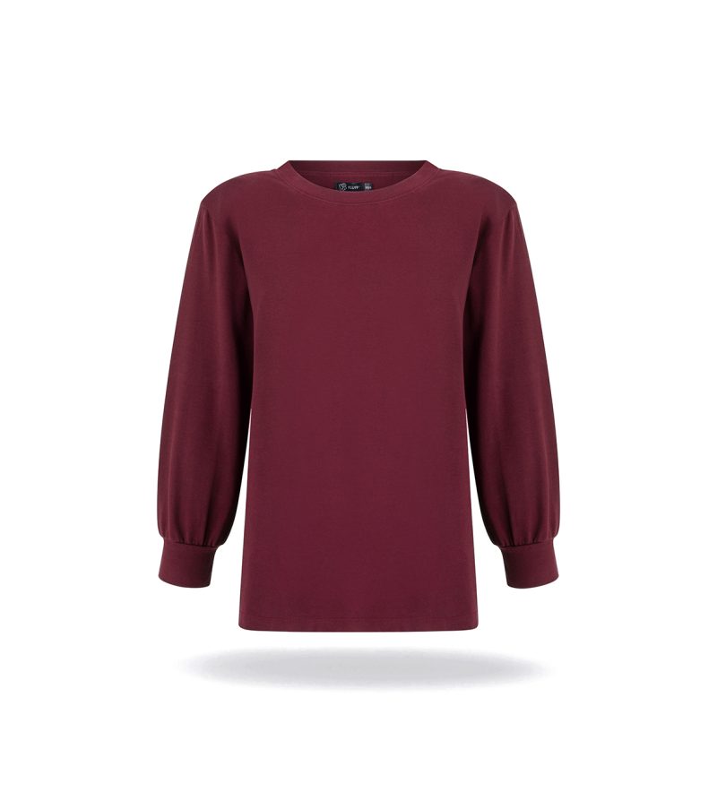 Długa bluza z poduszkami Burgundy