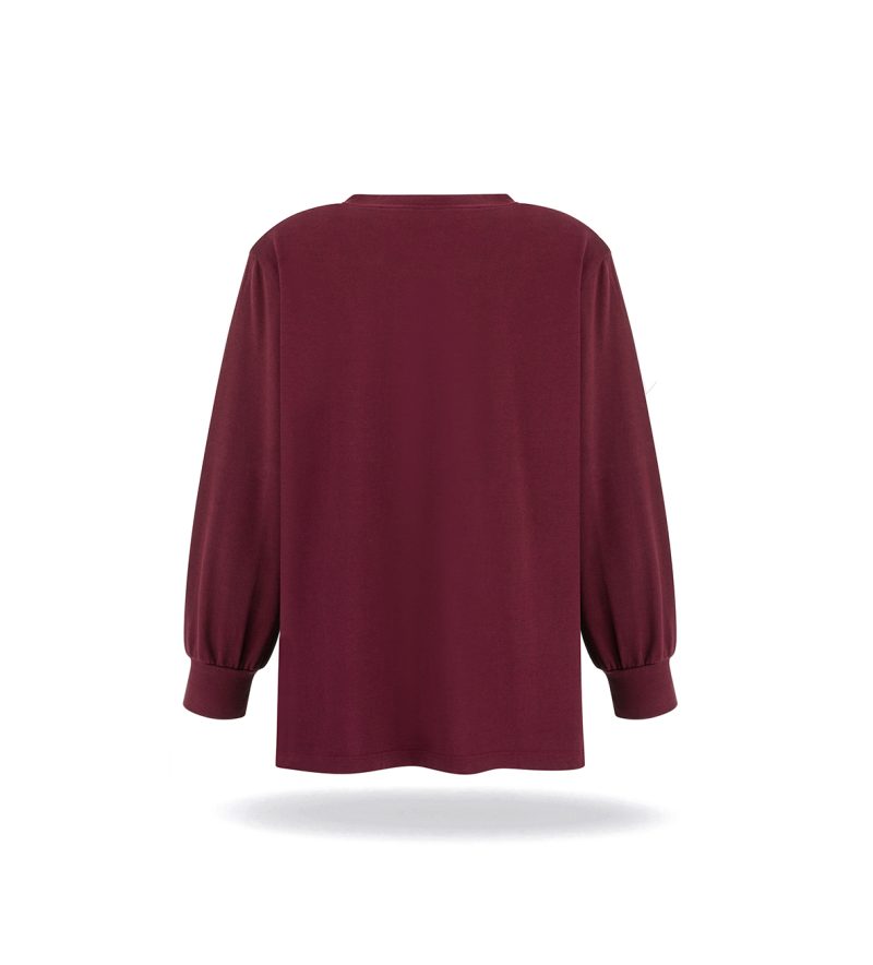 Długa bluza z poduszkami Burgundy - obrazek 8