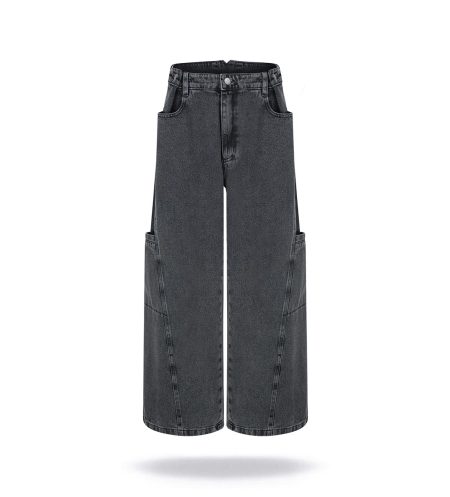 Spodnie military washed-black denim