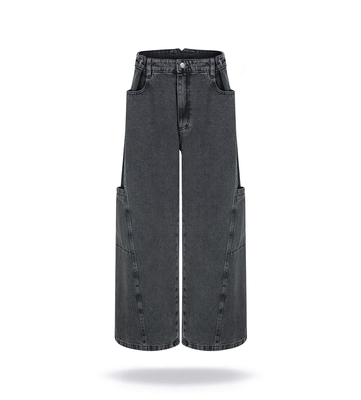 Spodnie military washed-black denim