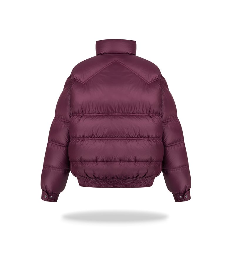 Oversizowa kurtka bomber Burgundy - obrazek 8