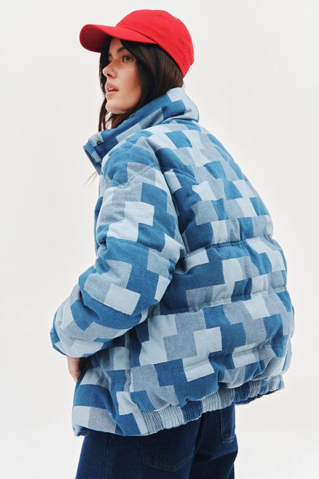 Alternative view of Oversizowa kurtka bomber patchwork denim