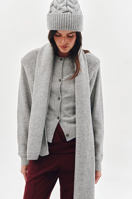 Alternative view of Czapka merino z kaszmirem Light grey