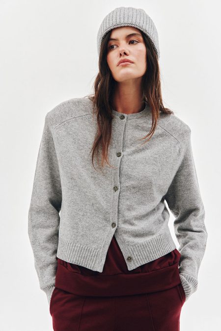 Alternative view of Kardigan merino z kaszmirem Light grey