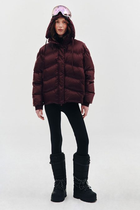 Alternative view of Oversizowa kurtka bomber Burgundy