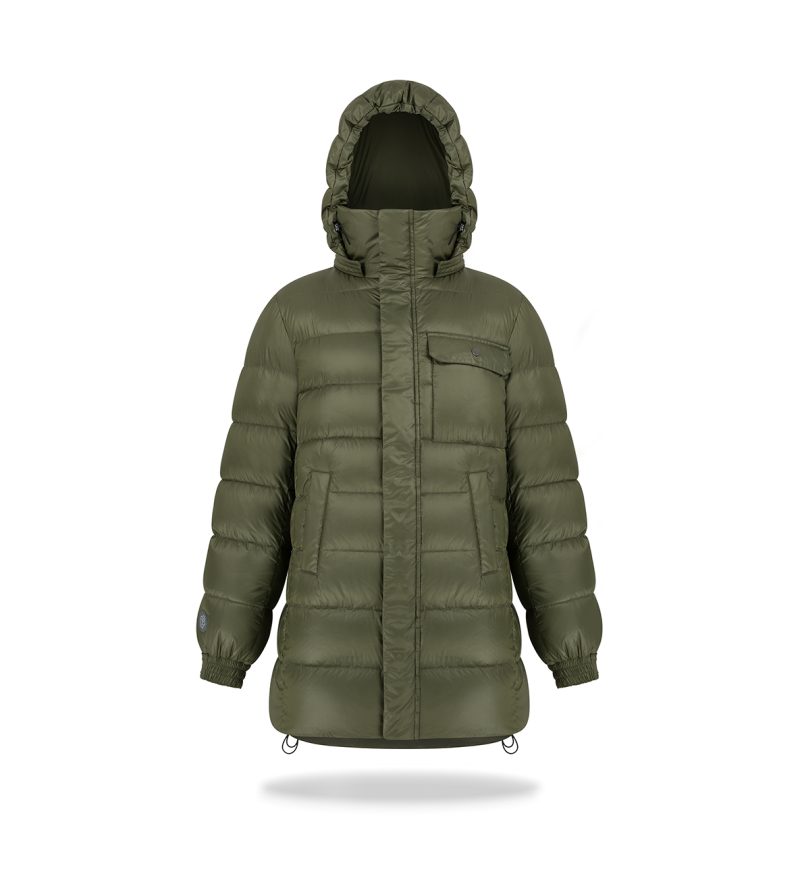 Kurtka puchowa z kieszonką Khaki