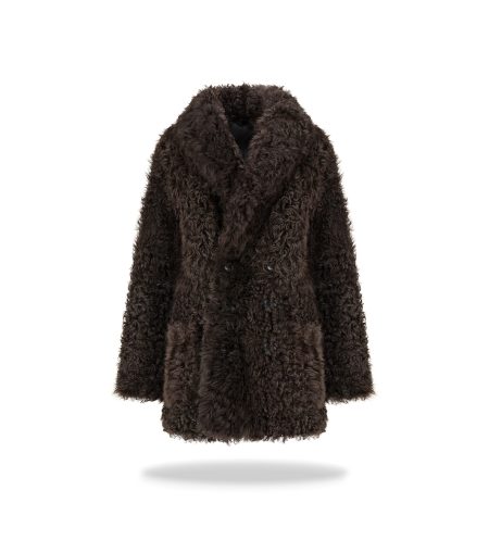 premium curly faux fur coat, cozy winter fashion, fashionable warm outerwear, Fluff outerwear collection