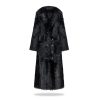 Reversible shearling long coat Black