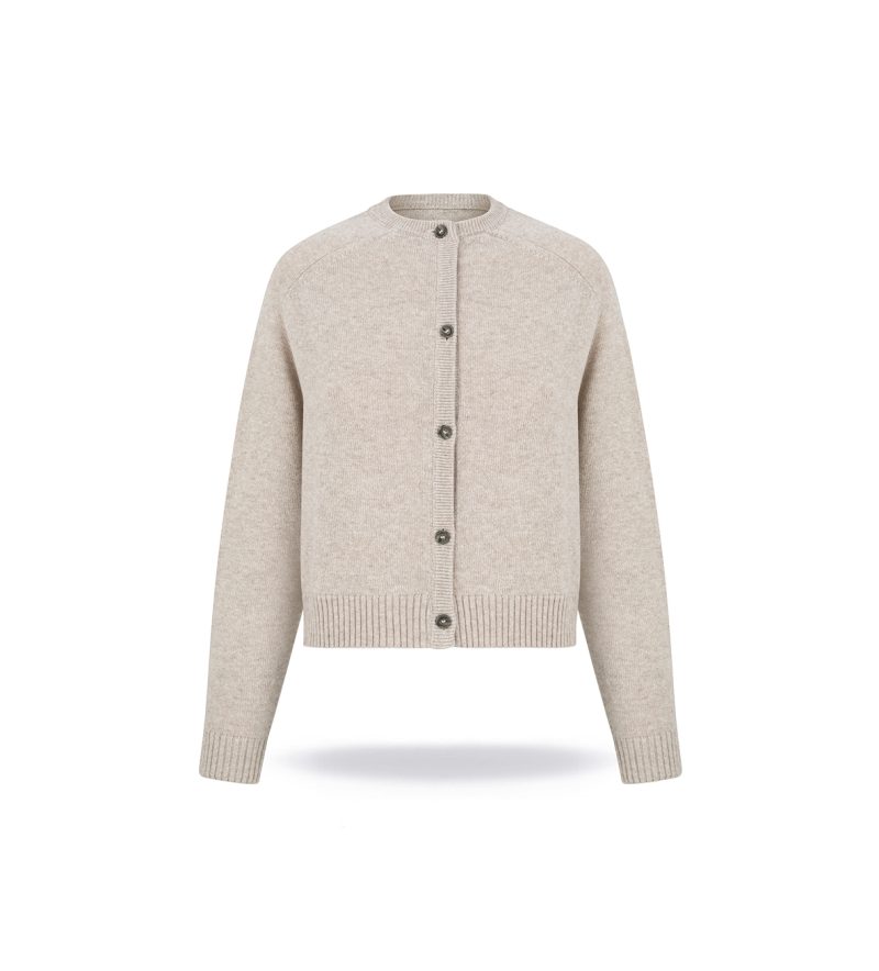 Kardigan merino z kaszmirem Beige
