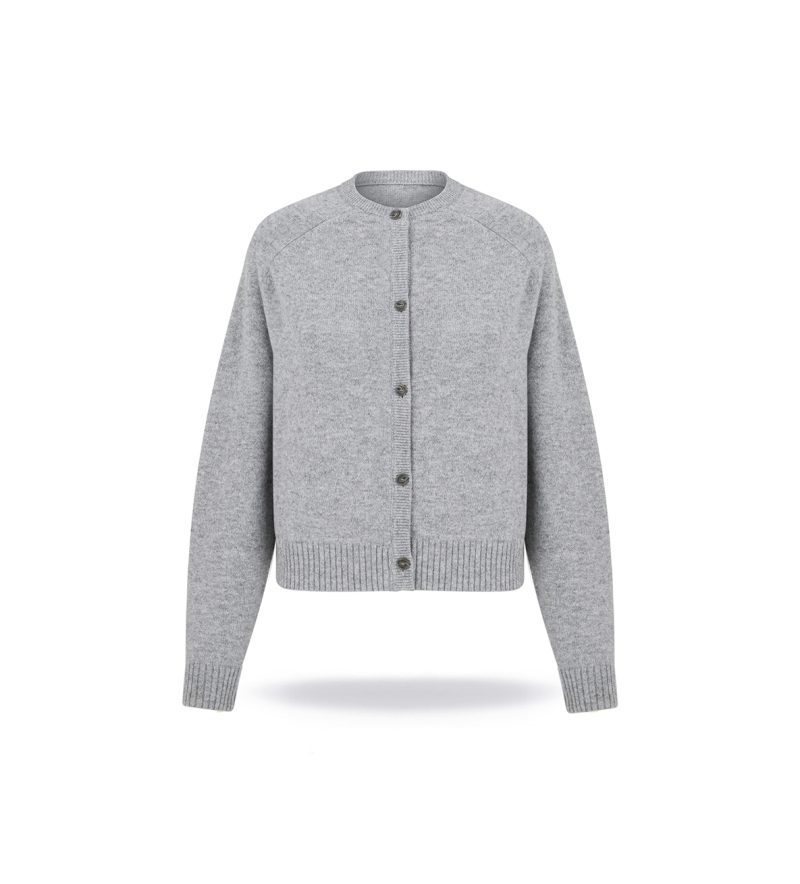 Kardigan merino z kaszmirem Light grey