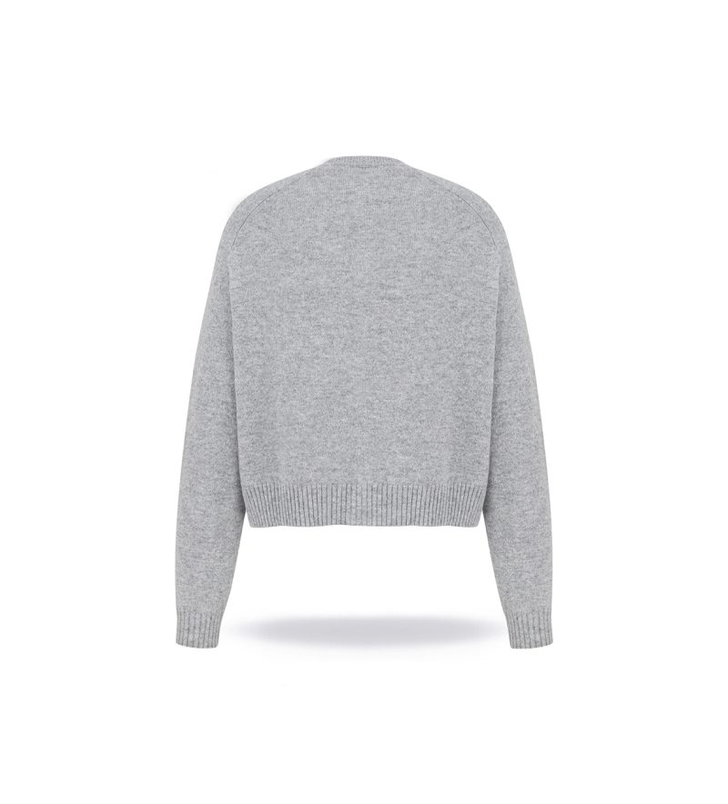 Kardigan merino z kaszmirem Light grey - obrazek 6