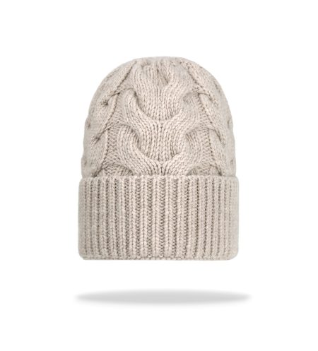 Czapka merino z kaszmirem Beige