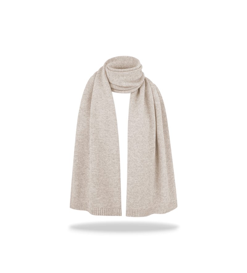 Długi szalik merino z kaszmirem Beige