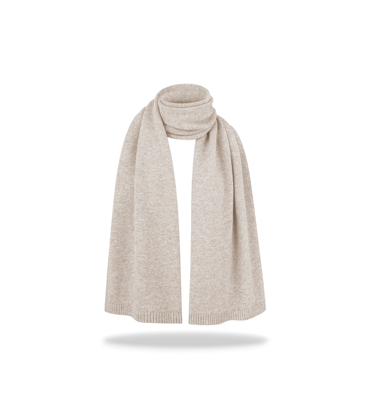 Długi szalik merino z kaszmirem Beige