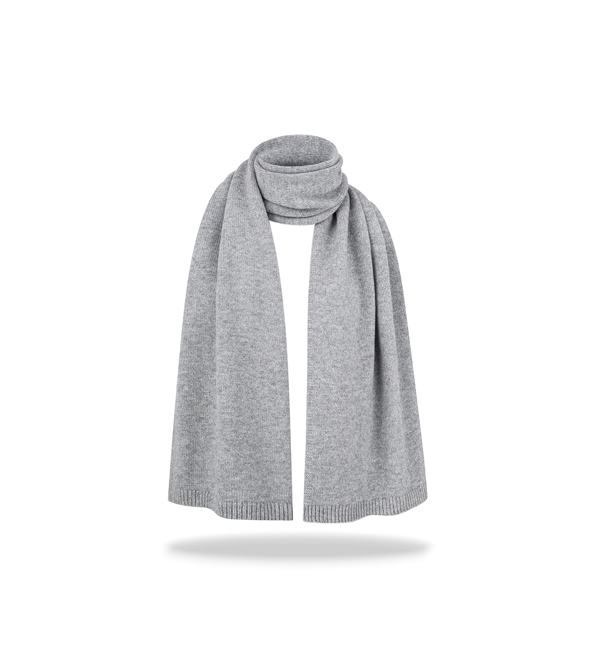Długi szalik merino z kaszmirem Light grey