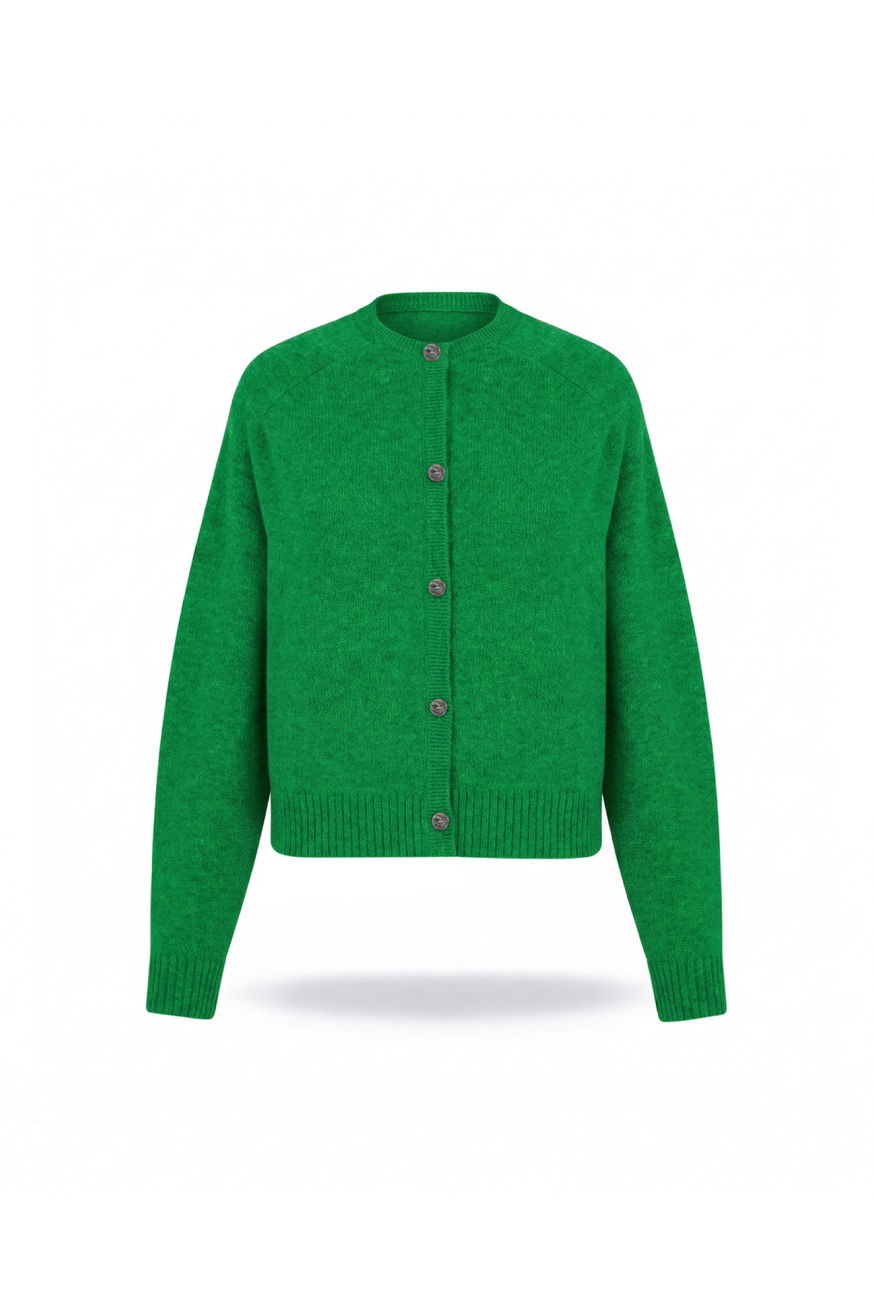 Kardigan z wełny merino Pure Green - obrazek 3