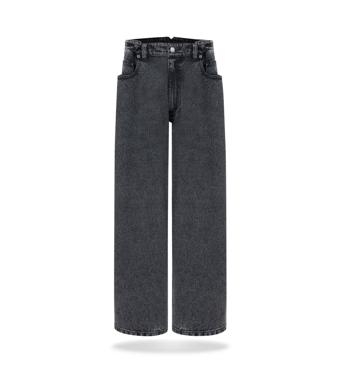 Ankle trousers washed black denim