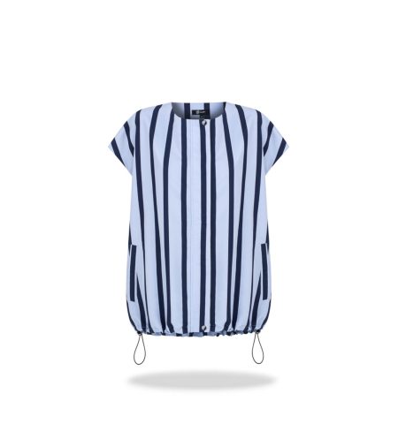 Oversized striped vest Ice blue
