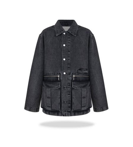 Utility denim jacket Washed black