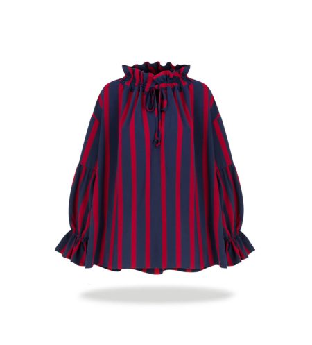 Striped flowy shirt Midnight Red