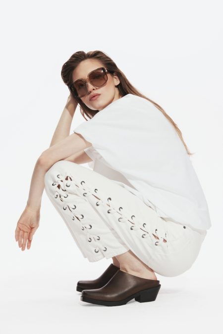 Alternative view of Off-white lace up trousers