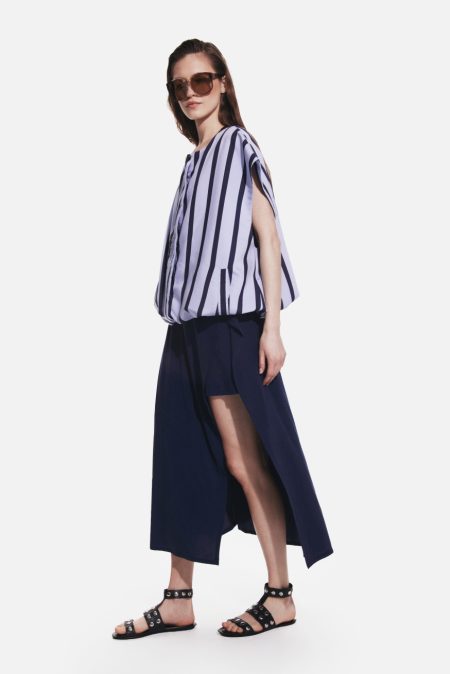 Alternative view of Layered midi skirt Navy
