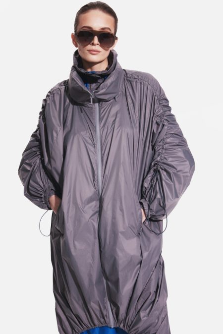 Alternative view of Nylon baggy coat Grey