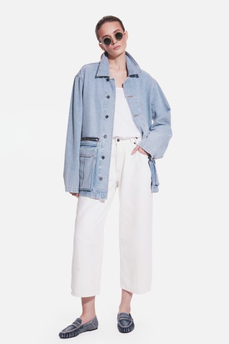 Alternative view of Utility denim jacket Light washed